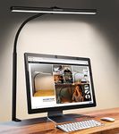 Desk Lamp for Office Home - Eye-Caring Architect Task Lamp 25 Lighting Modes Adjustable LED Desk Lamp Flexible Gooseneck Clamp Light for Workbench Drafting Reading Study (Black)