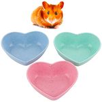 3 Pack Hamster Food Dish Small Cute Shape Food Bowl for Hamster Hedgehog Small Animals (Green, Blue and Pink)