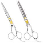 Equinox Hairdressing Scissors- 6.5" Barber Salon Hair Scissor Professional- Sharp Stainless Steel Hairdressers Hair Cutting Shears for Men and Women (Hair Cutting & Thinning Scissors)