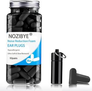 Nozibye Reusable Noise Cancelling Ear Plugs - 120pcs for Concerts, Sleeping & Travel (Black)