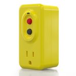 ELEGRP Single Outlet GFCI Adapter, 15 AMP Grounded 3-Prong GFCI Adapter, for Indoor Use with Manual Reset, UL Listed, Yellow, 1 Pack