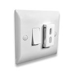 Decoralin 4 Pack Light Switch Cover Guard Caps Prevents Kids or Accidental On Off Switching Whilst Allowing Easy Access for Intentional Switching (White)