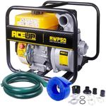Aceup Energy Semi Trash Pump 2 Inch, 208cc 158 GPM 7HP Gas Powered Water Pump, Portable Irrigation with Hoses, EPA Certified