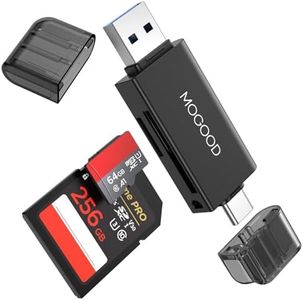 MOGOOD SD/Micro SD Card Reader, Dual Connector USB/USB C Card Reader, USB 3.0 and USB C to SD/Micro SD Memory Card Adapter for Max, MacBook, iMac, PC/Computer, Laptop, iPad, Support SDXC, SDHC, MMC