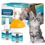 Woyamay Cat Calming Plug-in for Cats, 3-in-1 Cat Pheromone Diffuser for Cat Anxiety Relief, Cat Calming Diffuser with 1 Diffuser + 2 Refill 48ml, Anti Stress for Cats Lasts Up To 60 Days