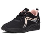Campus Women's Raye Running Shoes BLK/Peach - 7UK/India