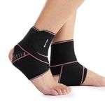 AVIDDA Ankle Support 2 Pack, Adjustable Ankle Brace for Sports, Elastic Compression Ankle Strap for Sprained Ankle, Achilles Tendon, Running