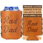 OOWEE: Leather Can Holder - Rad Dad Logo - Best Hugger for Cans - Cool Dad Gift