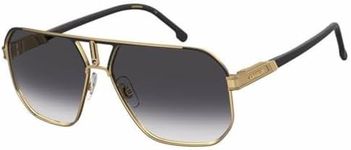 Carrera CA1062/S SAO 62MM Matte Black-Gold / 90 Dark Grey Shaded Square Sunglasses for Men + BUNDLE With Designer iWear Complimentary Eyewear Kit