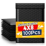 Switory Padded Envelopes A6 Bubble Mailers Packaging Bags 100pcs 4X8In Poly Bubble Mailers,Black Small Envelopes Bubble Envelopes,Bubble Lined Wrap Poly Mailers Bags for Shipping Mailing