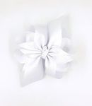 TinyShiny_Octopus Bow - 4Layers, Girls Bow, Bows for Babies, Girls Hair Accessory, Woman hair accessory, Big size Bow (White)