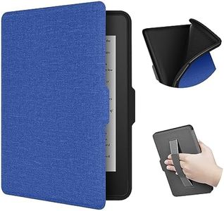 ERUNTO Case for 6-inch Kindle Paperwhite 1/2/3, TPU Cover with Cloth Texture and Handle Strap on The Back, Magnetic Shell Cover with Smart Wake-up/Sleep Function (Blue)