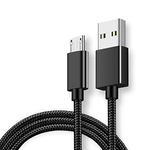 Android Charger Cable, Fast Charging Cable Nylon Braided Micro USB Cable for Samsung, HTC, Nokia, Sony,Motorola and More-Black (2M)