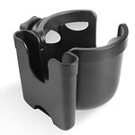 MOMSIV Stroller Cup Holder, 2 in 1 Universal Cup Holder Rack Bottle Holder for Buggy Pushchair Wheelchair Bike and More (Black)