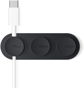 elago Magnetic Cable Managment Buttons, Organize 3 Cables, Powerful Magnets, Reusable Sticker Attaches to Surface, Desk Organization (Black)