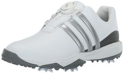 adidas Boy's Tour360 24 Boa Golf Shoes Kids, Ftwrwhite/Silvermet/Dashgrey, 2 US Little Kid