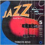 Thomastik 682776 Strings for Electric Bass Jazz Bass Series Nickel Round Wound Roundcore Set JR345 5-String Round Wound Long Scale 34 Inches