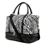 Gearonic Weekender Bag Travel Duffle for Women Men Overnight Carry On Tote with Shoe Compartment and Luggage Sleeve, Zebra