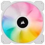 Corsair iCUE SP120 RGB ELITE Performance 120 mm PWM Single Fan (CORSAIR AirGuide Technology, Eight Addressable RGB LEDs, Low-Noise 18 dBA, PWM-Controlled, Up to 1,500 RPM and 47.7 CFM) White