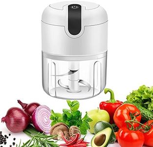Vshinic Electric Mini Garlic Chopper,Food Processor,Portable Cordless Garlic Mincer Masher,Meat Grinder with USB Charging For Vegetable,Chili,Fruits,Ginger,Baby Food,Seasoning 250ml(White)