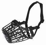 Trixie: - Plastic Enclosed Dog Muzzle | Made with Durable Plastic Material, Lightweight and Fully Adjustable | Helps Protect Your Dog and The Surroundings – Black, 31 cm Large