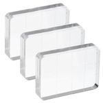 PATIKIL Acrylic Stamp Block, 3 Pack Stamping Block Rectangular Shape with Grid Lines Decorative Mounting Blocks Set for Scrapbooking DIY Crafts Card Making, 1.6x1.2