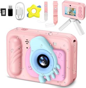 Kids Camera Waterproof - Underwater Camera for Kids, HD Digital Camera for Toddler with 1080P Video Recording, Ideal Christmas Birthday Gifts for Boys Girls Age 3-12 with 32GB Card (Cute Pink)