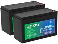 Aokly 6Ah 12V LiFePO4 Battery 2000+ Deep Cycle Lithium Battery with 6A BMS Maintenance Free Rechargeable Backup Power for UPS Fire Alarm, 2 Pack