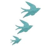 Sass & Belle Blue Vintage Style Ceramic Wall Art Plaques (3 Swallows, Stone, Duck Egg, Wall Plate)