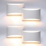 Aipsun 4 Pack Aluminum Modern Indoor LED Wall Sconce Hardwired Interior Wall Lights Up and Down Wall Mount Light for Living Room Bedroom Corridor Conservatory Warm White 3000K(with G9 Bulbs)