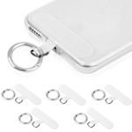 VZZNN 6PC Phone Tether Tab, Cell Phone Lanyard Pads,Phone Strap Replacement Part with Spring Ring for All Full Phone Cases, White, 1