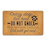 DoubleJun Funny Doormat Crazy Dogs 