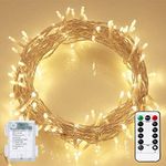 Battery Operated String Lights, 33FT Fairy Lights Battery Powered, 100 LED Twinkle Lights Outdoor Waterproof with Timer, 8 Light Modes Christmas Lights for Bedroom Garden Backyard Patio Gazebo Decor