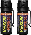 VEXOR® Pepper Gel from Zarc™, Maximum Strength Police Pepper Spray, Gel is The Future, Full Axis (360°) Technology Shoots from Any Angle 18-feet, Flip-top Safety aand Belt Clip Included (2 Pack)