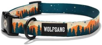 Wolfgang Adjustable Dog Training Collars for Medium Dogs, Durable & Easy to Clean Nylon Dog Collar with Quick Clip Buckles, for Training & Daily Use Made in USA, Overland Print (1 Inch x 12-18 Inch)