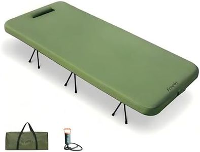 Freein 7 PSI High-Pressure Camping Cot with Inflatable Sleeping Pad, Twin L Modular Camp Bed, Dual-Height Frame (12”/20"), 820 lbs Capacity, Drop-Stitch Air Mattress for Overlanding & Tent Camping