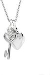 Sterling Silver Tiny Heart Key Char