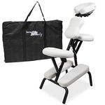 Beauty Stool Chair Tattoo Massage Adjustable Portable Folding Therapy Body Salon (White)