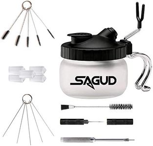 SAGUD Airbrush Clean Kit, Airbrush Cleaning Pot, Cleaning Kit with Glass Cleaning Pot Holder, Airbrush Cleaning kit for Air brush Gun Washing