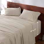 Bedsure Deep Pocket Twin Sheets Set - Fits Mattresses Up to 21" Thick, 3 Piece Air Mattress Sheets with Deep Pocket, Moisture Wicking Soft Cooling Bedding Sheets & Pillowcases, Linen