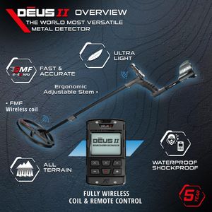 XP Deus II Metal Detector Bundle – Wireless, Waterproof, Multi-Frequency