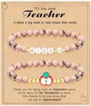 Btysun Teacher Retirement Gifts, Teacher Appreciation End of The Year Teacher Gifts Miss U Initial Bracelet Art Teacher of Year Best Teacher