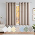 jinchan Curtains for Bedroom Living Room Window 63 Inch Length Room Darkening Farmhouse Country Curtains Grommet Top Drapes 2 Panels Heathered Taupe