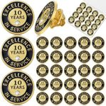 Ferreve 50 Pcs Year of Service Pin Employee Excellence Award Lapel Pin Performance Recognition Reward Anniversary Pin (10 Year)