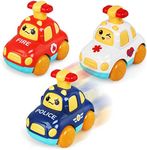 BelleStyle Toddler Toy Cars for 1 2 3 4 Year Old Gifts, 3 PCS Baby Toy Cars, Cartoon Wind up Cars for Kids, Press & Go Toy Car Gifts for Baby, Educational Toy for Kids, Toddler Boy Girl Birthday Gifts