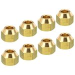 PATIKIL 3/8 SAE Thread Brass Flare Nut, 4 Pack 45 Degree Flared Tube Fitting Nut Hydraulic Pipe Fitting for Air Conditioner Water Gas Line, Glossy Surface