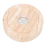 Wooden Light Display Base, Battery Operated Durable LED Rotating Display Base Round for 3D Crystal Glass Resin Art