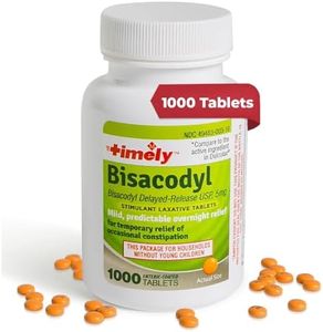 Timely by Time Cap Labs - 1000 Count Bisacodyl Tablets 5mg - Laxatives for Constipation Relief - Compared to the active ingredient in Dulcolax