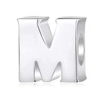 Fantasticharm fits Pandora Bracelet Alphabet Initial Letter A-Z 925 Sterling Silver Beads Fits Pandora Letter M Charm Bracelets