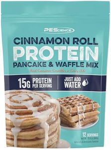 PEScience Protein Pancake Mix for Protein Waffles and Pancakes, Just Add Water, Whey and Casein Blend, Amazing Taste and Fluffy Texture, Cinnamon Roll, 12 Servings